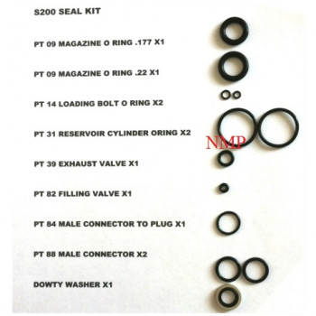 AIR ARMS MAINTENANCE SEAL KIT TO FIT AIR ARMS S200, S210T, CZ200 PLUS MORE